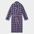Large Red & Blue Check Cotton Gown With Red Piping