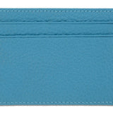Light Blue Calf Leather Double Sided Card Holder