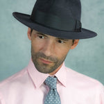 Light Grey Printed Silk Tie with White Medium Spots
