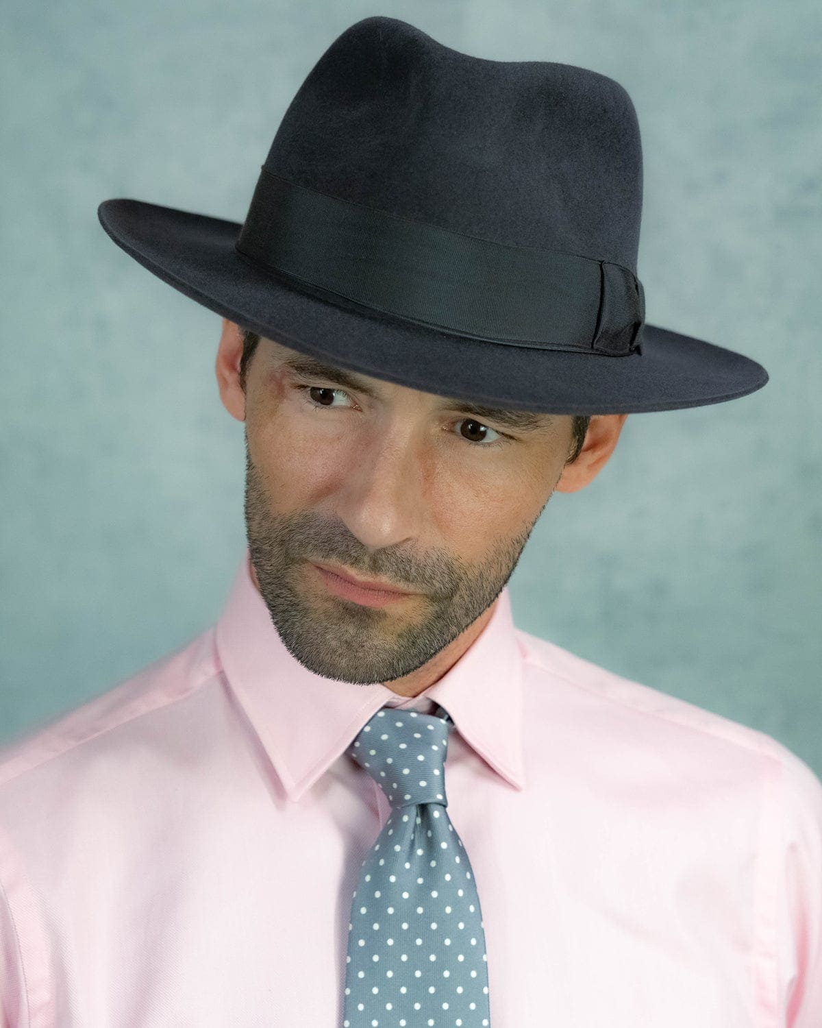 Light Grey Printed Silk Tie with White Medium Spots