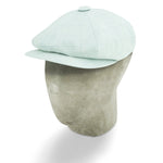 Light Grey With White Check Cotton & Polyester Mix Gatsby Cap