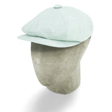 Light Grey With White Check Cotton & Polyester Mix Gatsby Cap