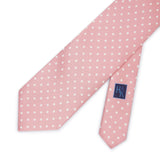 Light Pink with White Spots Printed Silk Tie