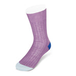 Lilac Cotton Socks with Contrast Heel & Toe