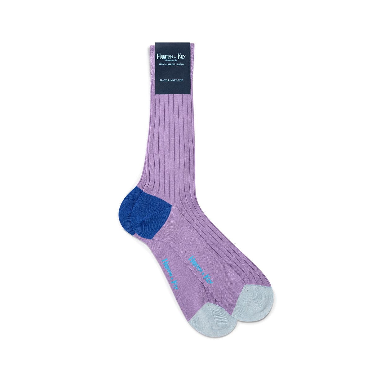 Lilac Cotton Socks with Contrast Heel & Toe