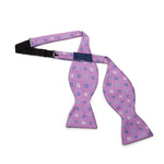 Lilac Floral Silk Handmade Bow Tie