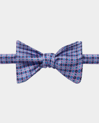 Lilac, Navy, Blue & Light Blue Circles Silk Handmade Bow Tie