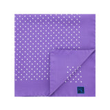 Lilac Silk Handkerchief with White Medium Spots