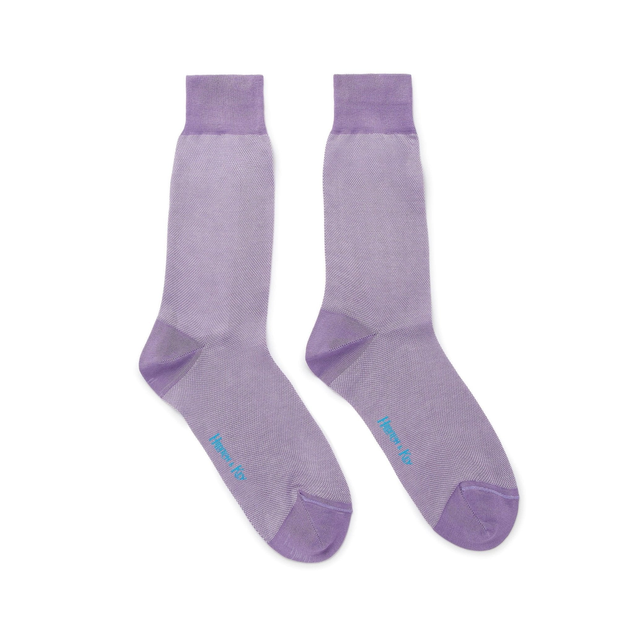 Lilac & White Pin Dot Cotton Short Socks