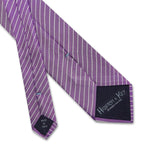 Lilac & White Stripes Woven Silk Tie