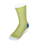 Lime Green Cotton Socks with Contrast Heel & Toe