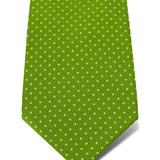 Lime Printed Silk Tie with White Pin Spots