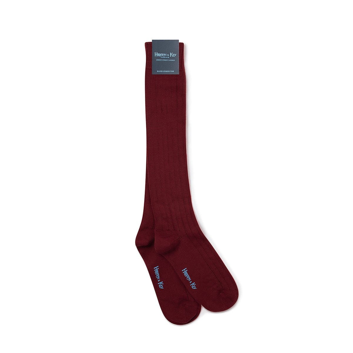 Long Deep Red Heavy Sports Wool Socks