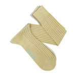 Long Plain Beige Cotton Socks