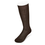 Long Plain Brown Cotton Socks
