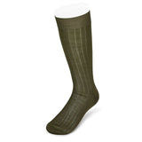 Long Plain Dark Green Cotton Socks