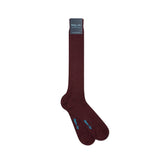 Long Plain Dark Red Cotton Socks