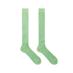 Long Plain Light Green Cotton Socks