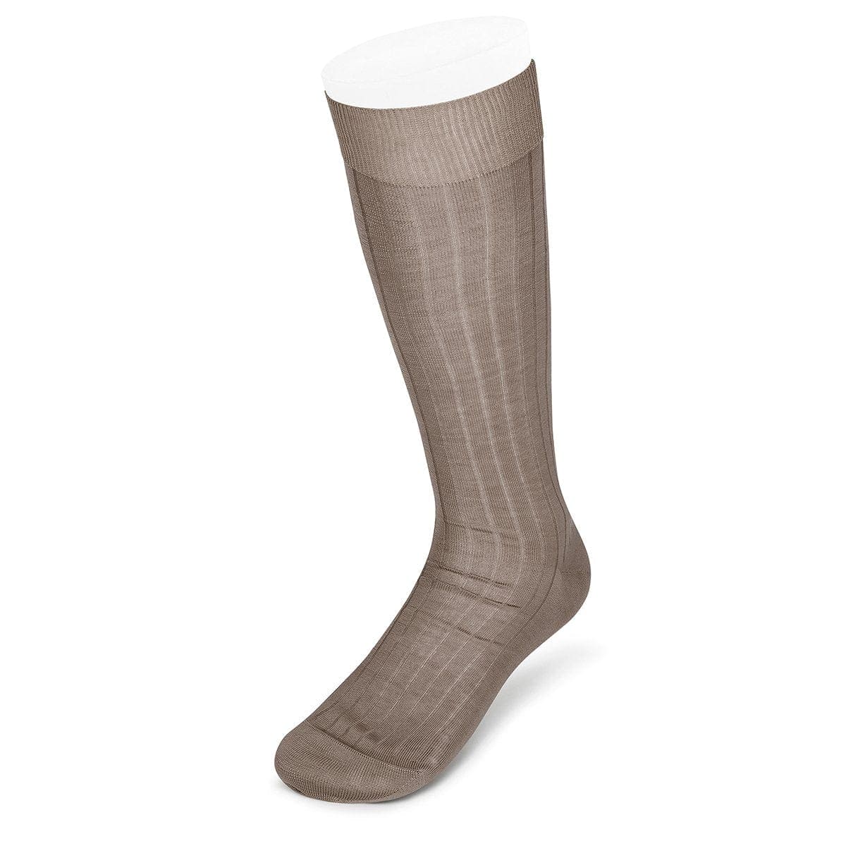 Long Plain Light Grey Cotton Socks