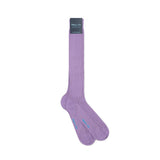 Long Plain Lilac Cotton Socks