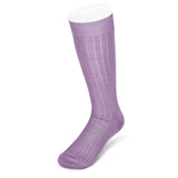 Long Plain Lilac Cotton Socks