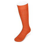 Long Plain Orange Cotton Socks