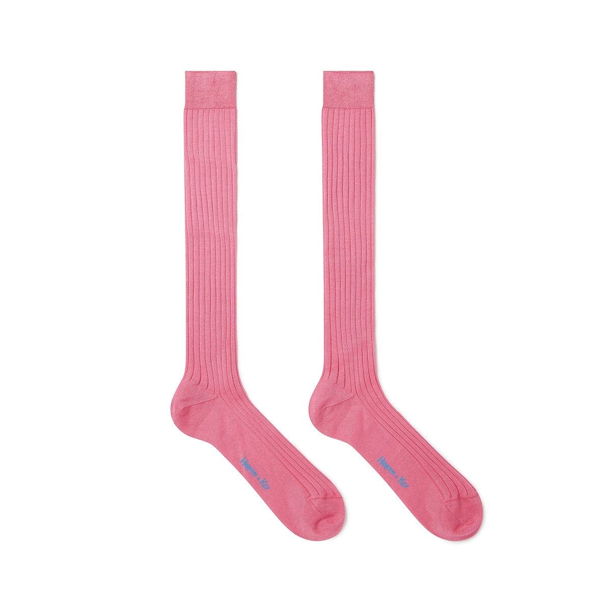 Long Plain Pink Cotton Socks