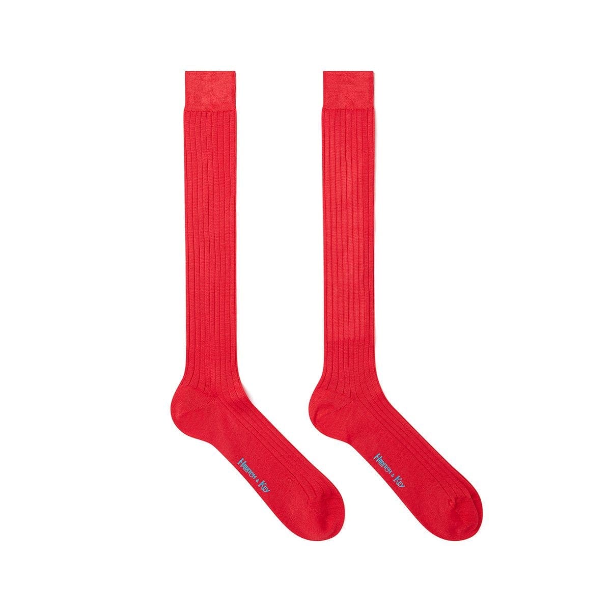 Long Plain Red Cotton Socks