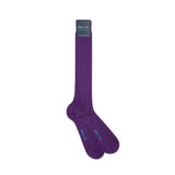 Long Plain Violet Cotton Socks