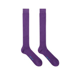 Long Plain Violet Cotton Socks