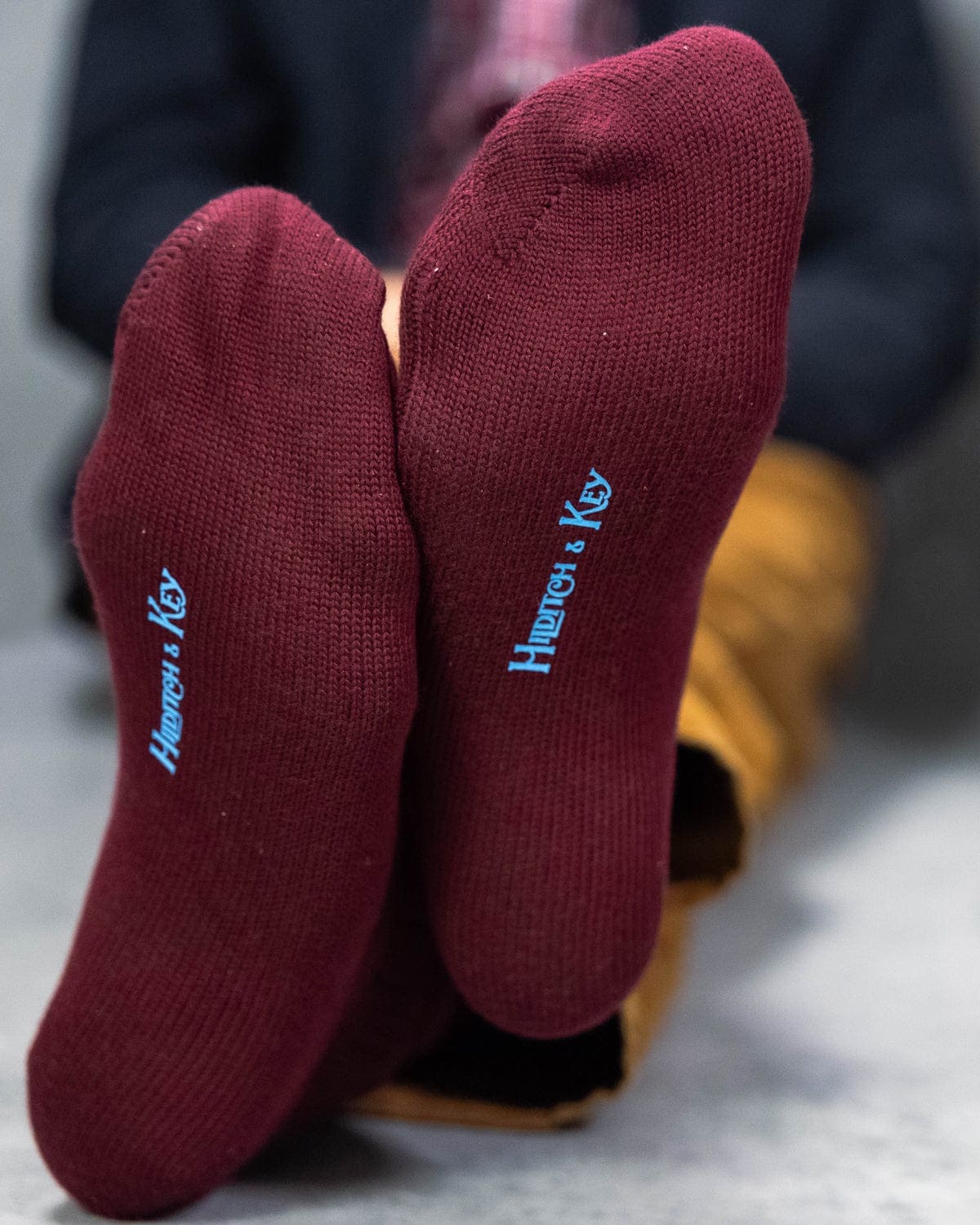 Long Wine Wool Socks