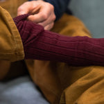 Long Wine Wool Socks