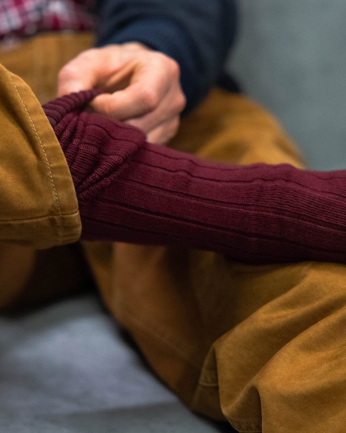 Long Wine Wool Socks