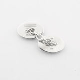 Longmire Sterling Silver Cufflink Double Oval Black On Black
