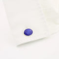 Longmire Sterling Silver Cufflink Starburst Blue Enamel