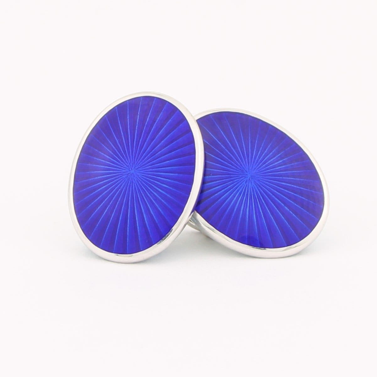 Longmire Sterling Silver Cufflink Starburst Blue Enamel
