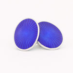 Longmire Sterling Silver Cufflink Starburst Blue Enamel