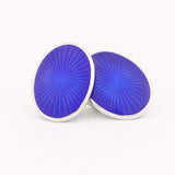 Longmire Sterling Silver Cufflink Starburst Blue Enamel