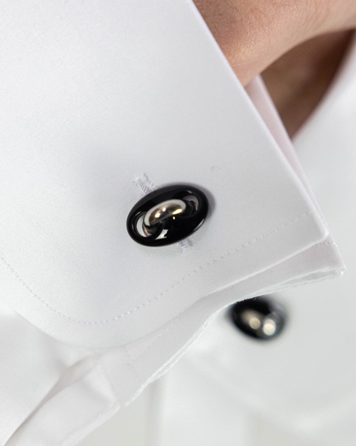 Longmire Sterling Silver Cufflinks Oval Onyx Button Link T Bar