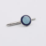 Longmire Sterling Silver Dress Studs Double Circle Blue & Light Blue Enamel (Set of Four)