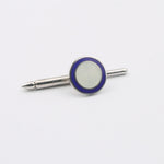 Longmire Sterling Silver Dress Studs Double Circle Blue & White Enamel (Set of Four)