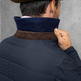 Loro Piana Navy Herringbone Wool & Cashmere Reversible Coat