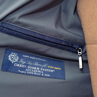Loro Piana Storm System Wool & Silk Mante Coat In Navy With Grey Lining