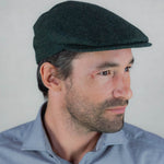 Mallard & Evergreen Herringbone Wool Made In England Flat Cap
