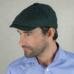 Mallard & Evergreen Herringbone Wool Made In England Gatsby Cap