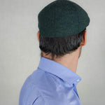 Mallard & Evergreen Herringbone Wool Made In England Gatsby Cap