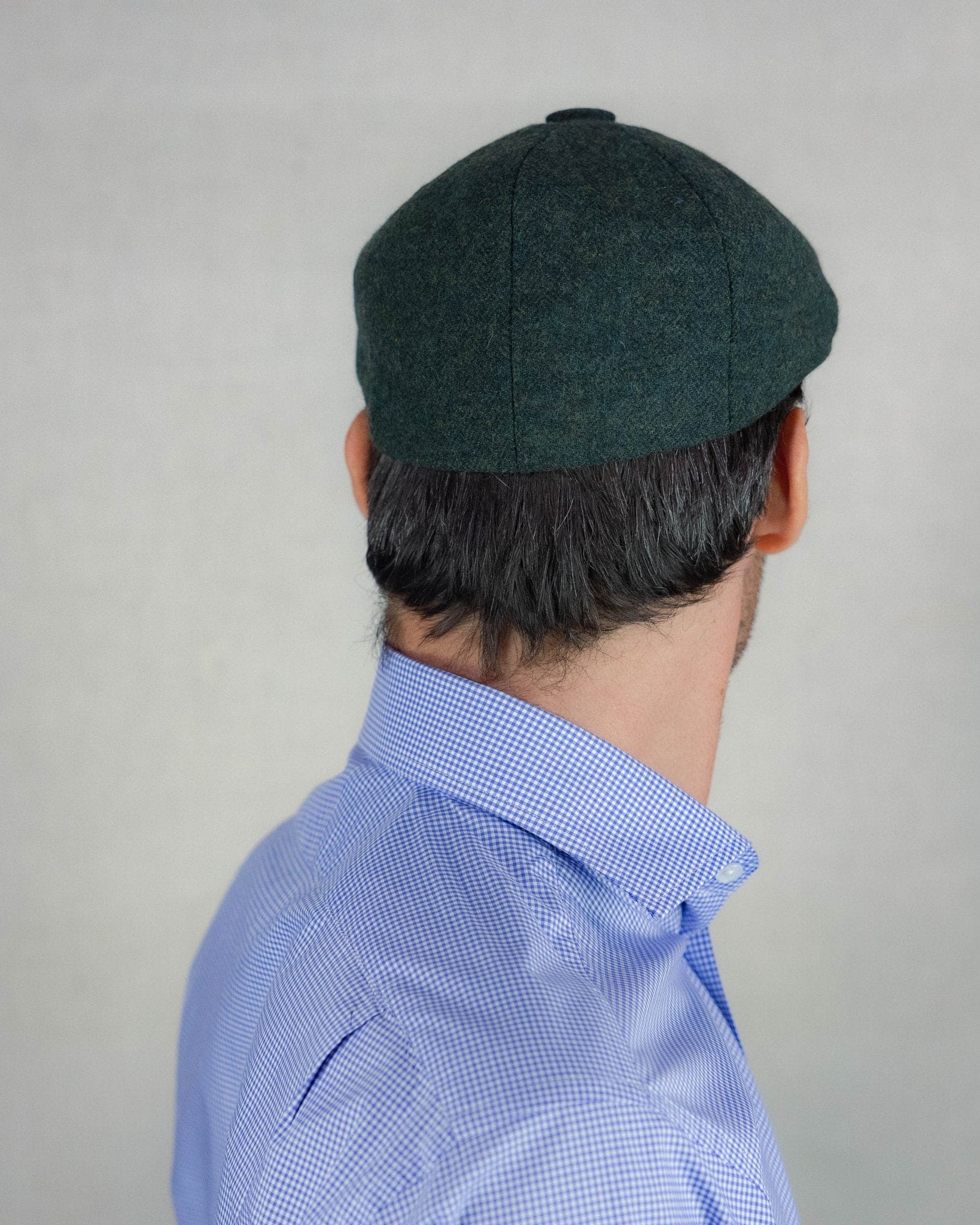 Mallard & Evergreen Herringbone Wool Made In England Gatsby Cap