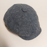 Mid Grey Twill 100% Wool Made In England Gatsby Cap