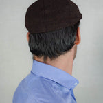 Mocha Brown Herringbone Wool Made In England Gatsby Cap