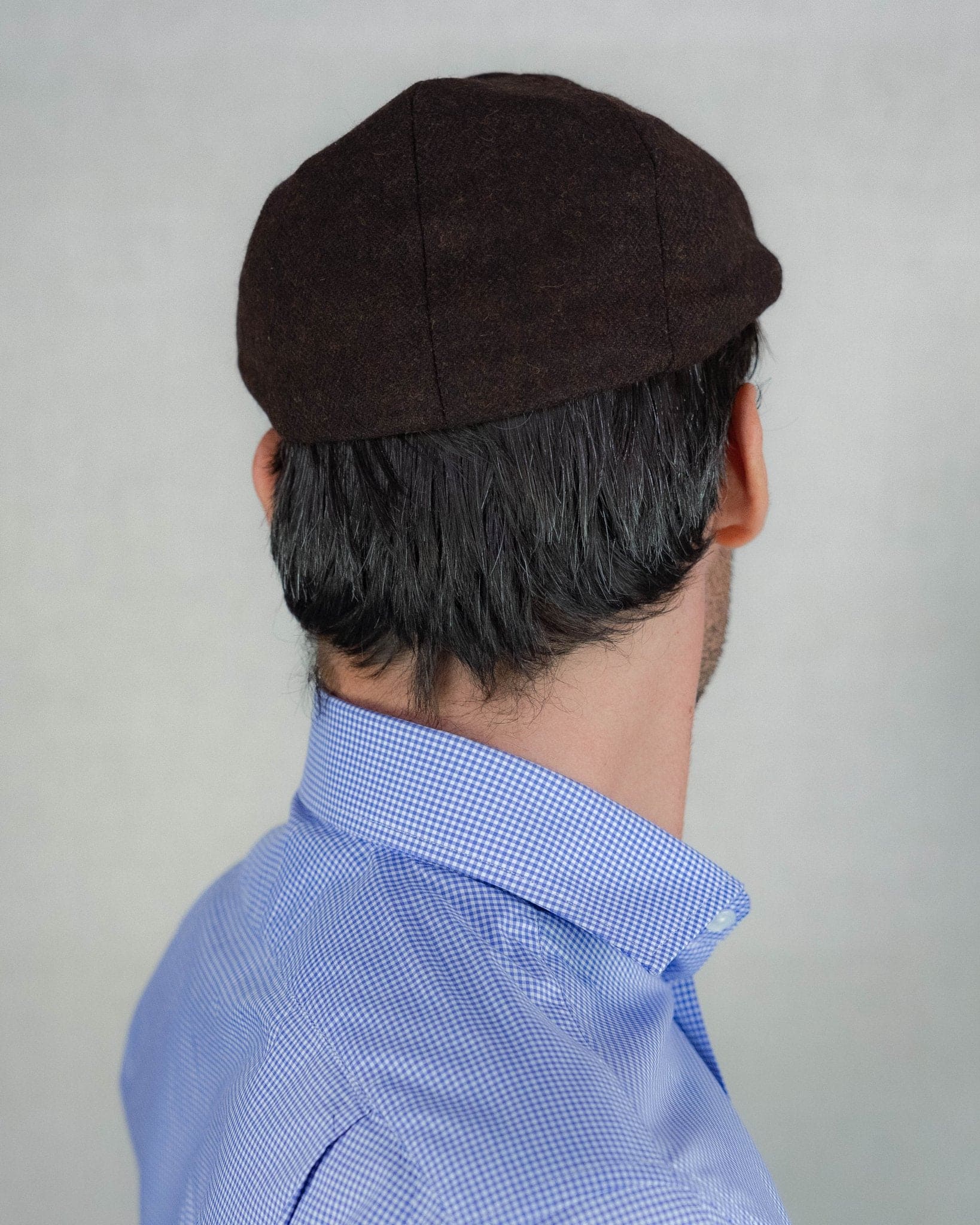 Mocha Brown Herringbone Wool Made In England Gatsby Cap